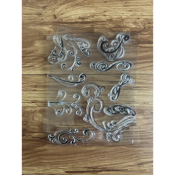 Autumn Leaves Clear Stamps Flourishes v2 Rhonna Farrer Technique Tuesday WhirlyG - Picture 6 of 16